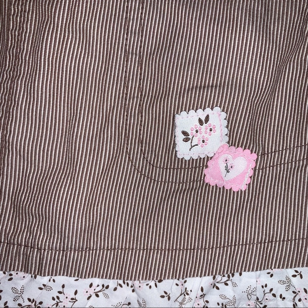 Striped Brown Pink Summer Cute Ruffle Skirt with Heart by Carter’s - Picture 4 of 8